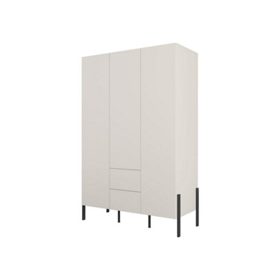Arte  Yukon Hinged Door Wardrobe 139CmCashmere FinishShelvesHanging Rail & Drawers from B&Q
