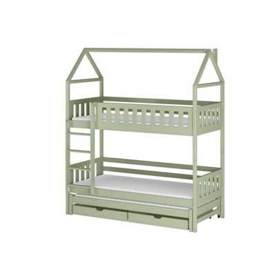Arte Fresh Olive Iga Bunk BedHouse Design With Trundle & Storage W198 X H217 X D98Cm from B&Q