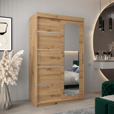 Arte Versatile Oak Artisan Uppsala V2 Sliding Door Wardrobe 120CmStreamlined Family Storage from B&Q