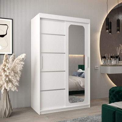 Arte Contemporary White Uppsala V2 Sliding Door Wardrobe 120CmFresh Storage With Mirror from B&Q