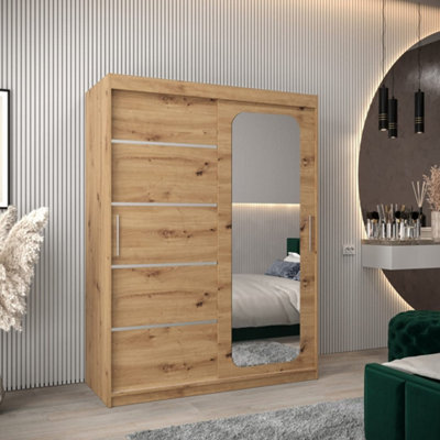Arte Versatile Oak Artisan Uppsala V2 Sliding Door Wardrobe 150CmFamily-Friendly Storage from B&Q