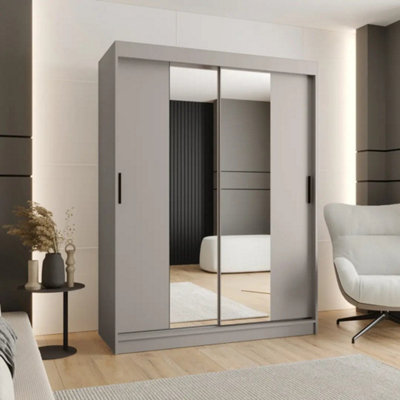Arte Sleek Cashmere Rubino T1 Sliding Door Wardrobe 150CmMirrored Storage For Spacious Bedrooms from B&Q