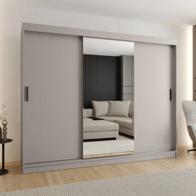 Arte Grand Cashmere Rubino T1 Sliding Door Wardrobe 250CmThree Doors With Mirrored Centre For Maximum Storage from B&Q