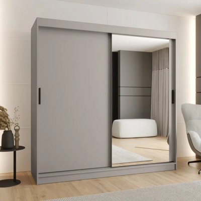 Arte Sleek Cashmere Rubino T2 Sliding Door Wardrobe 200CmMirrored DoorFlexible Storage For Contemporary Bedrooms from B&Q
