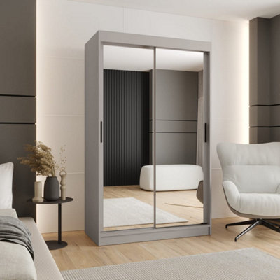 Arte Sleek Cashmere Rubino T3 Sliding Door Wardrobe 120CmMirrored Doors With Flexible Storage from B&Q