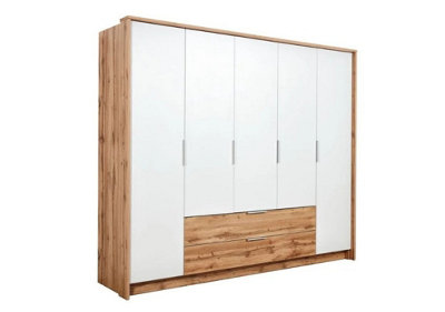 Arte Vienna 255 Wardrobe In Oak Wotan & WhiteSpacious Contemporary Storage With Hinged Doors from B&Q