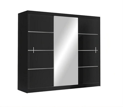 Arte Vista 250Cm Sliding Wardrobe In Black MattDramatic Style Meets Practicality from B&Q