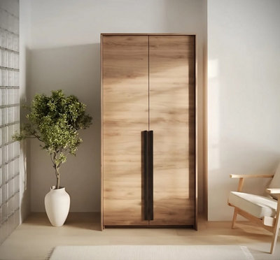 Arte Genua 2-Door Wardrobe In Wild OakRustic Texture Meets Contemporary Utility from B&Q