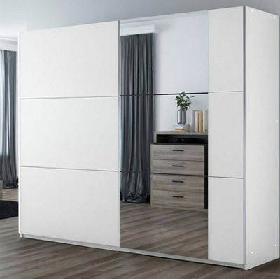 Arte Bastia 250Cm Sliding Door Wardrobe In White Matte And Alpine SpruceFreshModern Storage Solution from B&Q