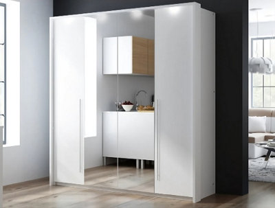 Arte Brema 210Cm Swing Bi-Folding Door Wardrobe In White MatteLightSpaceAnd Organised Living from B&Q