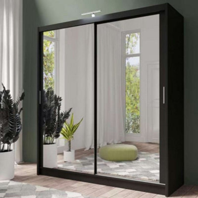 Arte Modern Black Matt 203Cm Sliding WardrobeSleek Design Meets Practical Storage from B&Q