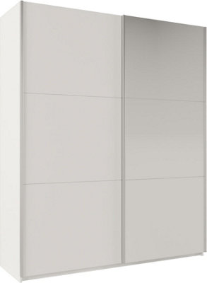 Arte Rodos 200Cm Sliding Mirror Door WardrobeSleek White Matt With Reflective Elegance from B&Q