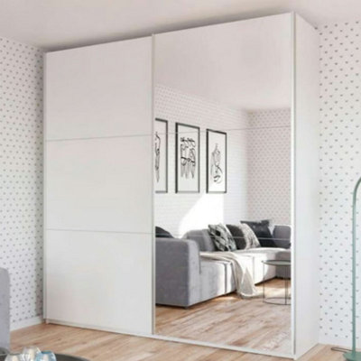 Arte Spacious & Sleek White Matt Sliding Door Wardrobe 225CmOrganise Your Family Life from B&Q