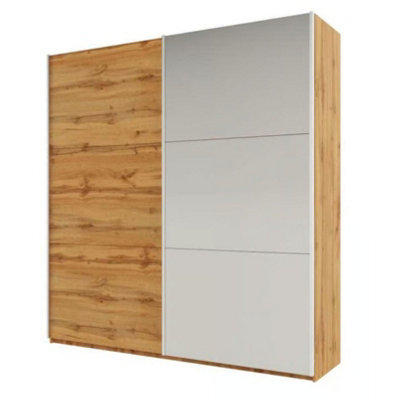 Arte Warm Oak Wotan Sliding Wardrobe 225CmPractical Elegance On A Budget from B&Q