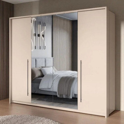 Arte Elegant Sand Beige Sliding Wardrobe 250CmReflect Your Style In Spacious Luxury from B&Q