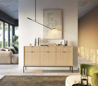 Arte Spacious Oak Vincenza Large Sideboard 154CmSleek Storage Meets Modern Style from B&Q