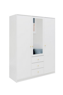 Arte Sleek White Matt Siena D3 Wardrobe 149CmElegant Storage With Mirror Brightness from B&Q