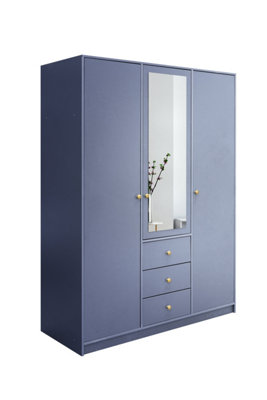 Arte Fresh Light Blue Siena Ii D3 Wardrobe 149CmStylish Storage With Mirror Accent from B&Q