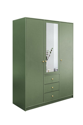 Arte Earthy Bottle Green Siena Ii D3 Wardrobe 149CmElegant Storage With Practical Mirror from B&Q