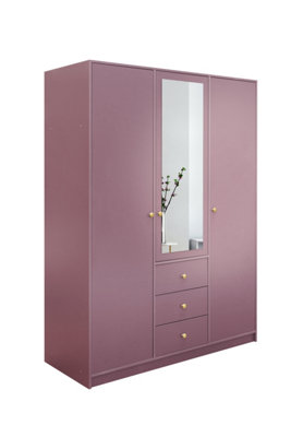 Arte Chic Plum Siena Ii D3 Wardrobe 149CmSophisticated Mirror & Smart Storage from B&Q