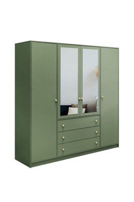 Arte Earthy Bottle Green Siena Ii D4 Wardrobe 196CmOrganised Storage & Luxe Mirrors from B&Q