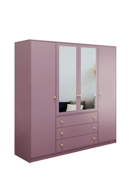 Arte Chic Plum Siena Ii D4 Wardrobe 196CmMirrored Luxury & Ample Storage from B&Q