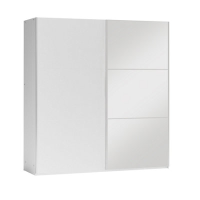 Arte White Matt Sliding Mirrored Wardrobe 200CmCrispCleanAnd Practical from B&Q