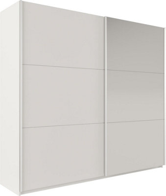 Arte White Matt Sliding Mirrored Wardrobe 225CmCleanCrispAnd Clever Storage from B&Q