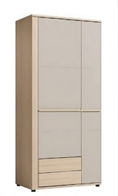 Arte Oslo 2 Door Wardrobe In Oak Riva & CashmereHinged Closet With Drawers For CalmOrganised Bedrooms from B&Q