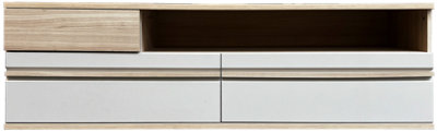 Arte Oslo 4 Tv Cabinet 160 Cm In Oak Riva & CashmereSleek Media Unit With Drawers And Open Compartment from B&Q