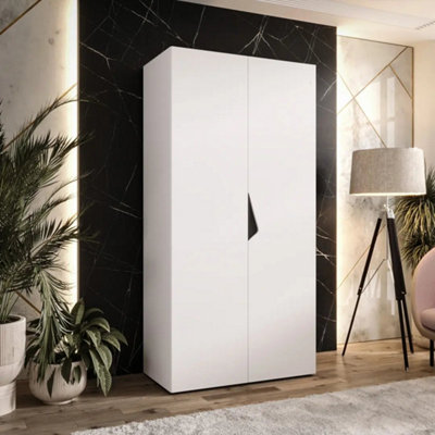 Arte Sandi I Hinged Door Wardrobe 100CmWhite Modern Wardrobe With Hanging Rail And Shelf from B&Q