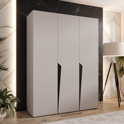 Arte Piano I Hinged Door Wardrobe 150CmCashmere Three-Door Wardrobe With Rails And Shelves from B&Q