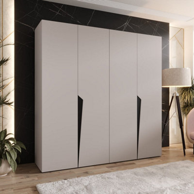 Arte Piano I Hinged Door Wardrobe 200CmCashmere Modern Four-Door Wardrobe With Hanging Rails And Shelves from B&Q
