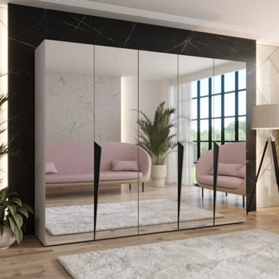 Arte Cashmere Piano Iii Hinged Wardrobe 250CmWarm Sophistication Meets Modern Mirror Design from B&Q