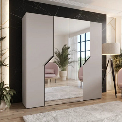 Arte Cashmere Blomvik Ii Hinged Wardrobe 200 CmSoft Neutral Mirrored Design With Everyday Ease from B&Q