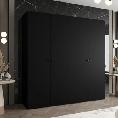 Arte Parma I 200Cm Black Hinged Door WardrobeBoldContemporary Storage With Refined Detail from B&Q