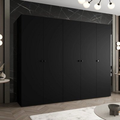 Arte Parma I 250Cm Black Hinged Door WardrobeStatement Storage With Sleek Urban Appeal from B&Q