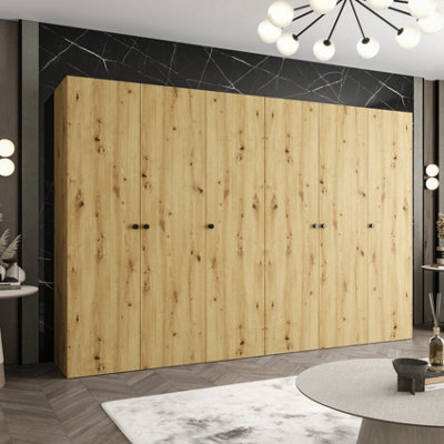 Arte Parma I 300Cm Oak Artisan Hinged Door WardrobeSpaciousNatural Storage With A Modern Edge from B&Q