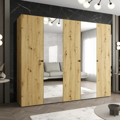 Arte Parma Ii 250Cm Oak Artisan Hinged Door WardrobeExpansive Storage With Natural Warmth from B&Q