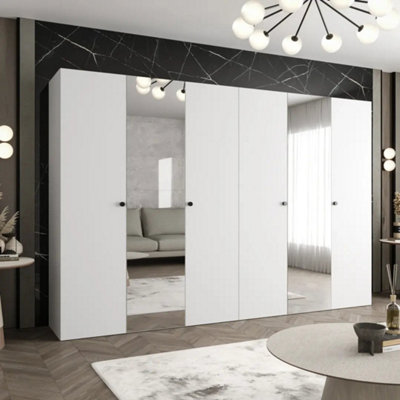 Arte Parma Ii 300Cm White Hinged Door WardrobeExpansive Clarity For Serene Modern Spaces from B&Q