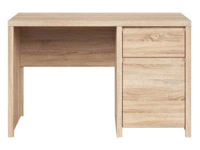 B&Q -  Kaspian Desk 120Cm In Oak SonomaModern Home Office Desk With DoorShelf & Drawer