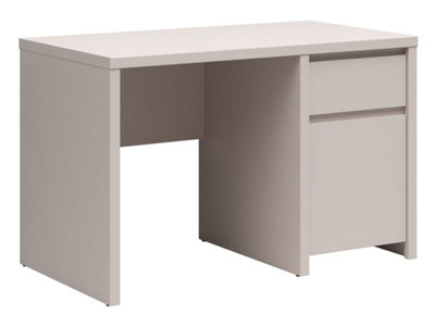 B&Q -  Kaspian Desk 120Cm In CashmereSoft-Tone Modern Desk With DoorShelf & Drawer