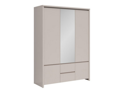 Arte Kaspian 153Cm 5-Door Wardrobe With Mirror In CashmereSoft Neutral Hinged Wardrobe With Drawers from B&Q