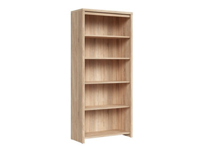 B&Q -  Kaspian Sonoma Tower 90Cm Tall BookcaseOpen 4-Shelf Display Unit
