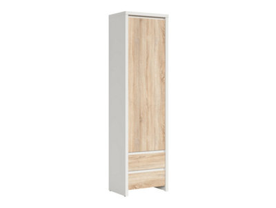 B&Q -  Kaspian White-Oak Harmony 56Cm Enclosed CabinetSlim Door Unit With Twin Drawers