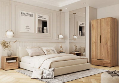 Arte Tokyo Mauvella Bedroom Duo Set86Cm Hinged Wardrobe With 2 Matching 45Cm Bedside Tables from B&Q