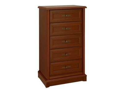 Arte Kent Chestnut 62Cm 5-Drawer ChestCompact Classic Dresser from B&Q