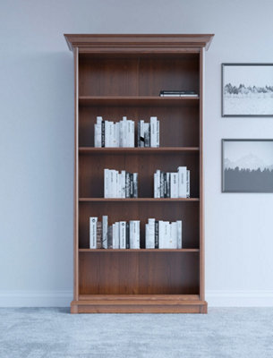 Arte Kent Chestnut 110Cm Open BookcaseClassic 4-Shelf Display Unit from B&Q