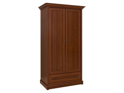 Arte Kent Chestnut 110Cm 2-Door WardrobeClassic Hanging Cabinet With Drawer from B&Q
