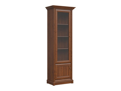 Arte Kent Chestnut 71Cm Left-Side Display CabinetSlim Glass Door Column With Shelf Storage from B&Q
